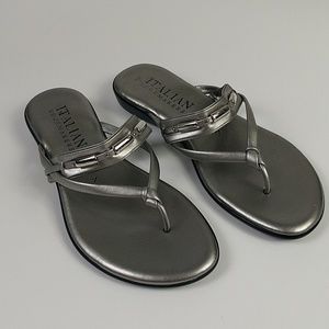Italian Shoemaker silver sandals size 7